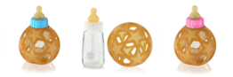Hevea Baby Glasflasche mit Star Ball aus Naturkautschuk