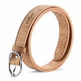 Corkor Damen Gürtel Veganer korkleder für Freizeitkleidung Jeansgürtel 25mm Hellbraun M - 1