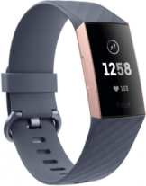 Fitbit Charge 3 - Rotgold - Aktivitätsmesser mit Sportband - blaugrau - einfarbig - Bluetooth