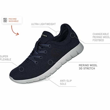GIESSWEIN Merino Runners Men - Atmungsaktive Sneaker für Herren aus 100% Merino Wolle, Sportliche Schuhe, Halbschuh, Freizeitschuh, Herrenschuhe - 6