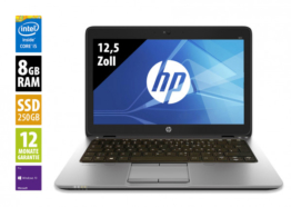 HP EliteBook 820 G3 - 12,5 Zoll - Core i5-6300U @ 2,4 GHz - 8GB RAM - 250GB SSD - WXGA (1366x768) - Webcam - Win10Pro