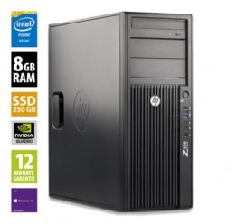HP Workstation Z420 CMT - Xeon E5-1607 v2 @ 3,0 GHz - 8GB RAM - 250GB SSD - DVD-RW - Nvidia Quadro K600 - Win10Pro