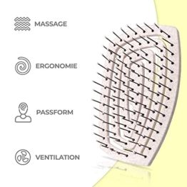 ninabella mini v2 Bio-Haarbürste ohne Ziepen Profi Entwirrbürste für lange und lockige Haare einzigartige anti ziep Bürste für Damen und Kinder ideal als Reisebuerste natur
